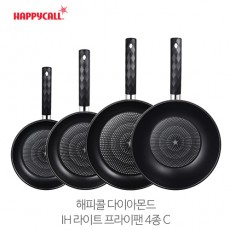 해피콜 다이아몬드 IH 라이트 프라이팬 4종C(IH 프라이팬 20cm, 24cm, 28cm, IH 궁중팬 28cm)
