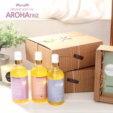 아로하트리즈 마사지 오가닉 바디 오일 500ml 3종 선물세트