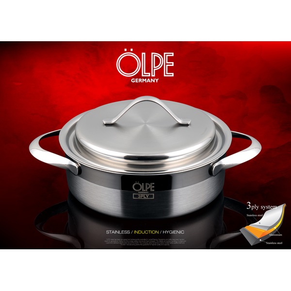 [OLPE] 독일 올페 엘레간트 3PLY냄비(통3중) 냄비 20CM(전골)OLP-20C
