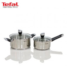 [테팔] 스텐 에모티온 냄비 2종 세트 편수냄비16cm, 양수냄비 20cm TFC-EMS6P0