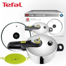 [테팔] 시큐어 네오 압력솥 4L+찜기+유리뚜껑 TFC-NOPC4GSSTM