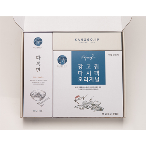강고집 국수세트 2호 (강고집 다시팩_오리지널 75g (15g*5개) + 다복면 500g)