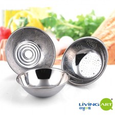 [리빙아트] 스텐 믹싱볼3종(믹쌀망)세트, lhs-3603s-1
