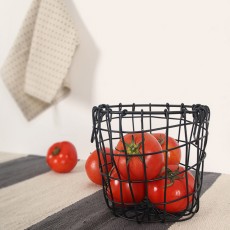 아도라하우스 다용도 원형 철제 바스켓 빈티지 바구니 S