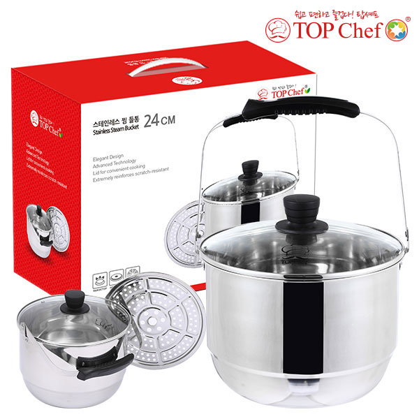 탑셰프 스테인레스 찜들통 24cm