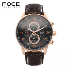 [FOCE]남성 가죽 손목시계 FM6302BKG