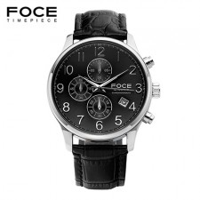 [FOCE]남성 가죽 손목시계 FM7519L-BK