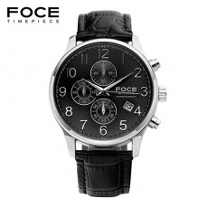 [FOCE]남성 가죽 손목시계 FM7519L-BK