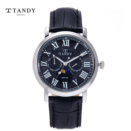[TANDY]썬앤문 멀티 남성가죽 손목시계 T-1510BK