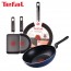 [테팔] 멕시칸 프라이팬 28cm+파워 블루 멀티팬 28cm+미니팬 18cm+사각 에그팬 12*18cm TFC-MC8PBWEP18S18
