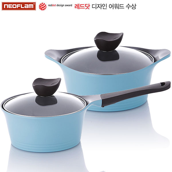 [네오플램] 세라믹프로코팅 Aeni(애니) 통주물 냄비 2종세트