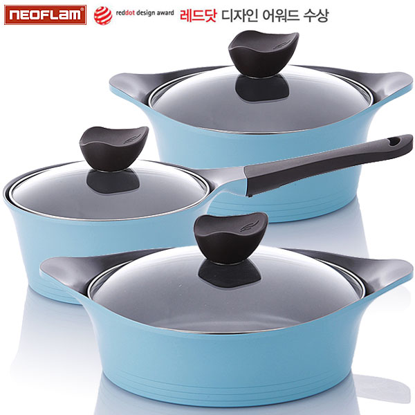 [네오플램] 세라믹프로코팅 Aeni(애니) 통주물 냄비 3종세트