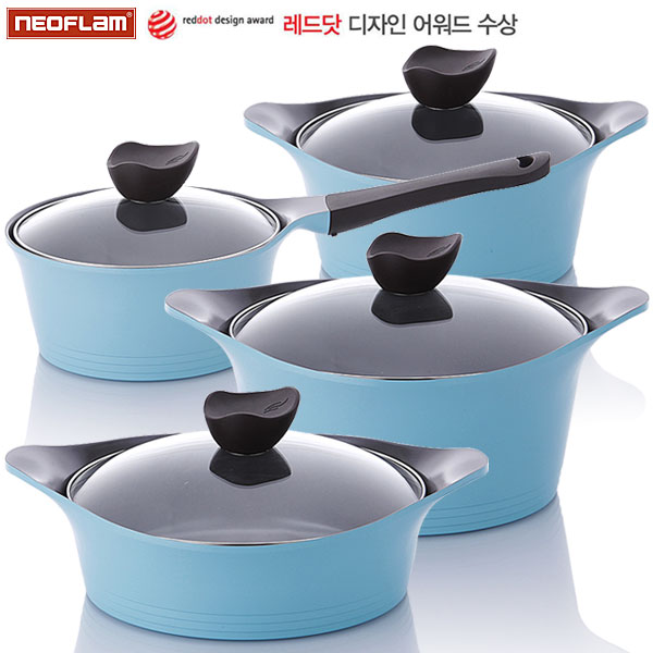 [네오플램] 세라믹프로코팅 Aeni(애니) 통주물 냄비 4종세트