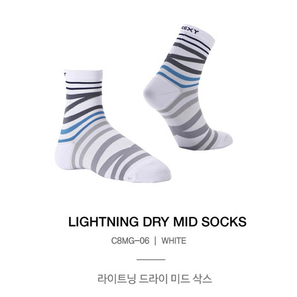 [REXY]렉시 남성 라이트닝 드라이 미드 삭스 26(M) 2족세트