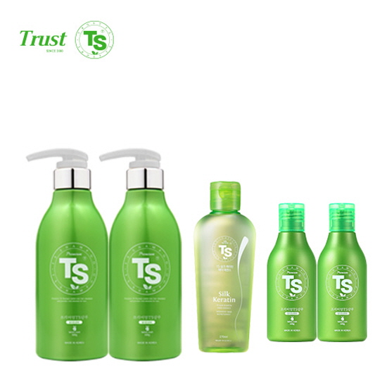 [TS샴푸] 프리미엄 TS 샴푸 500ml×2개+프리미엄 TS 샴푸 100ml×2개+TS 실크 케라틴 헤어 에센스 170ml