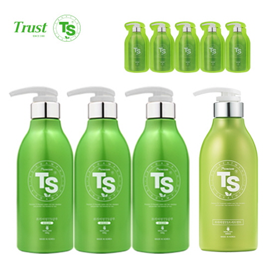 [TS샴푸] 프리미엄 TS 샴푸 500ml×3개+프리미엄 TS 트리트먼트 500ml+프리미엄 샴푸 6ml×5개