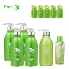 [TS샴푸] 프리미엄 TS 샴푸 500ml×4개+올리브 TS 트리트먼트 500ml+TS 실크 케라틴 헤어 에센스 170ml+프리미엄 샴푸 6ml×5개