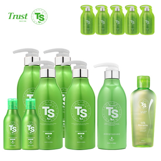 [TS샴푸]프리미엄TS샴푸500ml×4+프리미엄TS샴푸100ml×2+프리미엄TS컨디셔너500ml+TS실크케라틴헤어에센스170ml+프리미엄샴푸6ml×5