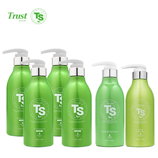 [TS샴푸] 프리미엄 TS 샴푸 500ml×4개+프리미엄 TS 컨디셔너 500ml+올리브 TS 트리트먼트 500ml