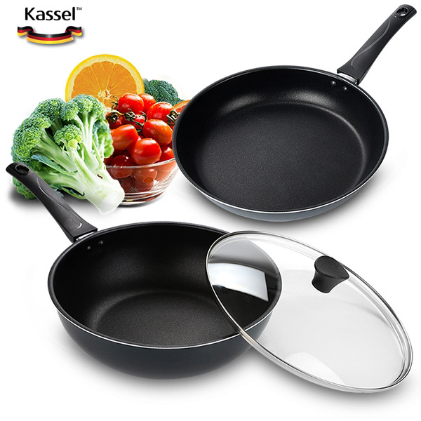 카셀 네츄럴 베이직 [3종 B 세트-후라이팬 28CM+궁중팬 28CM + 유리뚜껑]