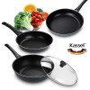카셀 네츄럴 베이직 [4종 세트-후라이팬 20CM+후라이팬 28CM+궁중팬 28CM + 유리뚜껑]
