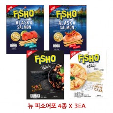 뉴 피쇼어포 더블치즈피자맛+매콤한피자맛+훈제연어맛+매콤한연어맛 4종 X 3ea