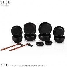 [ELLE] 뤼미에르 2인 검은 도자기 디너세트 14p