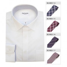 기라로쉬 화이트 셔츠+체크넥타이 set (GRNRR-00881 & GL-NT-114,115,116,117)