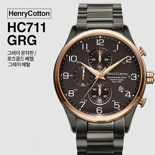 헨리코튼 2019년 신상품 손목시계 정품 70시리즈 HC711GRG