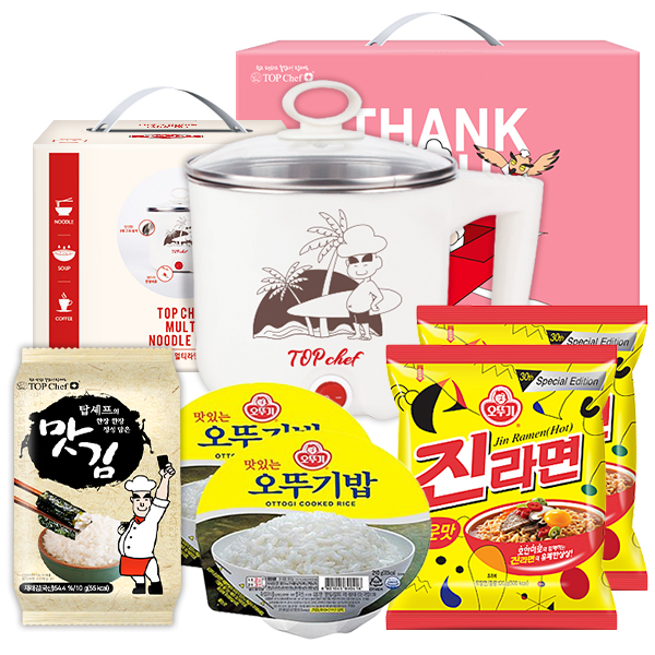 탑셰프 멀티라면포트 맛김 오뚜기밥2P 오뚜기진라면매운맛2P(6종)