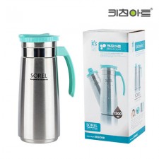 키친아트 원터치 스텐물병 1300ml(민트)