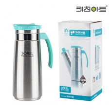 키친아트 원터치 스텐물병 1300ml(민트)