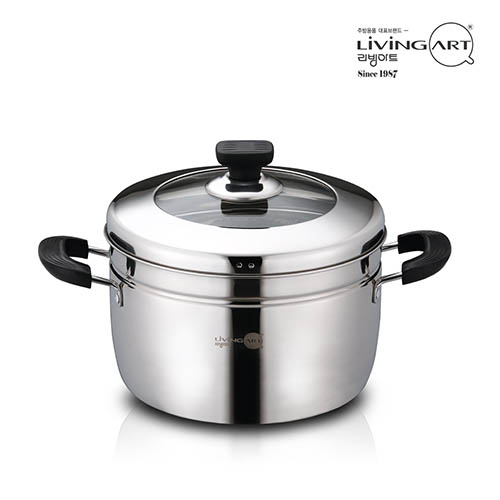 [리빙아트] 제로 스텐 24cm 단층 찜솥