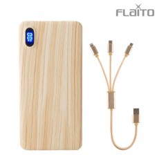 플라이토 M-30 우드 액정슬림 고속충전 휴대용 보조배터리 10000mAh