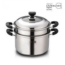 [리빙아트] 제로 스텐 24cm 2단 찜솥
