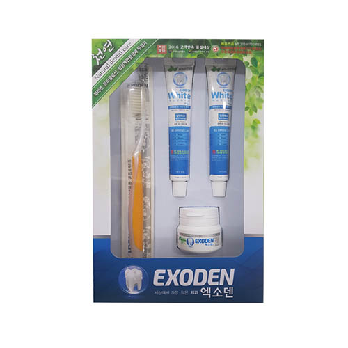 엑소덴 여행 세트 D EXODEN Toothbrush (분말10g + 치약 40g*2 + 칫솔1개)