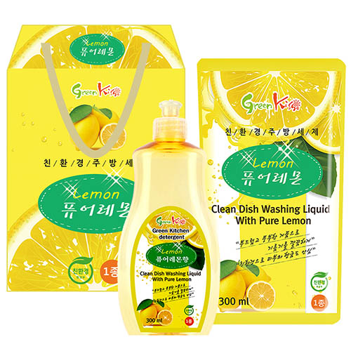 그린키스 친환경 레몬세제 2p (용기300ml, 리필300ml)