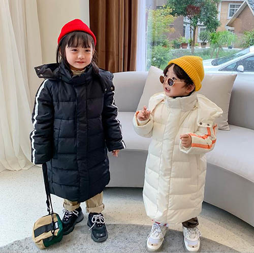 아동 투라인 롱 다운패딩