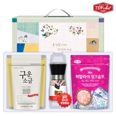 탑셰프 양념그라인더 구운소금300리필 핑크솔트300리필(3종)트레이