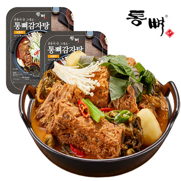 통뼈 감자탕 보통맛2팩+칼칼한맛2팩