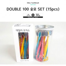 오키스 혀클리너 겸용칫솔 세트, BBC 숯모 15pcs/ 색상랜덤