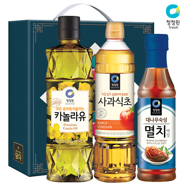 청정원 카놀라유 사과식초 멸치액젓(3종)
