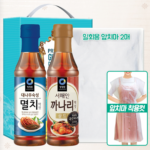 청정원 멸치액젓 까나리액젓 일회용앞치마(3종)-타신