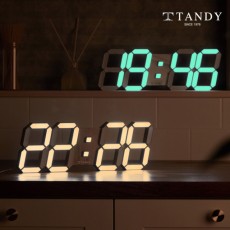 탠디 레인보우 3D LED 인테리어 벽시계 38cm