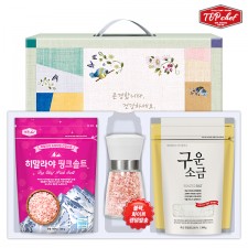 탑셰프 핑크솔트그라인더 구운소금300리필 핑크솔트300리필(3종)트레이