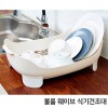 볼륨 웨이브 물 빠짐 식기 건조대 2종세트-색상선택