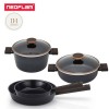 [네오플램] 엑스트리마 코팅 IH 노블레스 혼합 4종  (24cm전골, 24cm양수 + 20cm후라이팬, 28cm후라이팬)