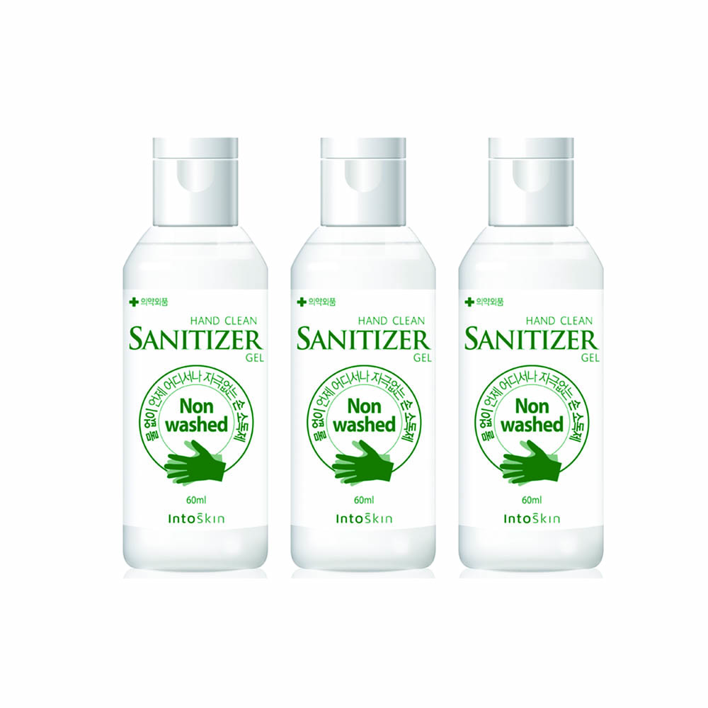 인투스킨 세니타이저 겔 (손소독제) 용기타입 60ml*3개