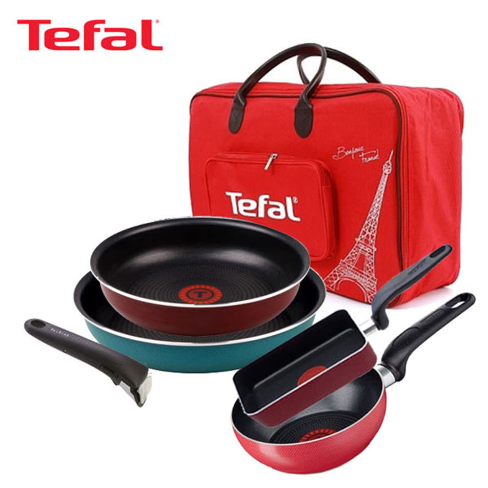 [테팔] 매직핸즈 트라이미 프라이팬 3P+사각에그팬 12*18cm+미니볶음팬 16cm+리빙멀티백  TFC-TRMH3EPS18WMB