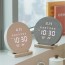 플라이토 무선 루나 데이 온습도 LED 벽시계 19cm (마블/크림)